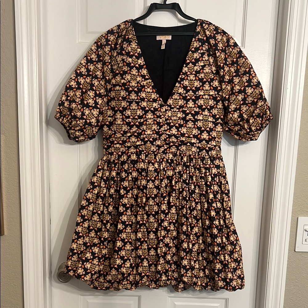 Anthropologie VERB BY PALLAVI SINGHEE Mini Floral Puff Dress